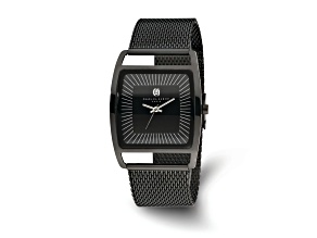 Charles Hubert Black IP-plated Stainless Steel Milanese Band Watch