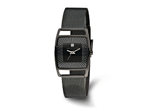 Charles Hubert Black IP-plated Stainless Steel Milanese Band Watch