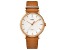 Timex Women's Fairfield White Dial, Brown Leather Strap Watch