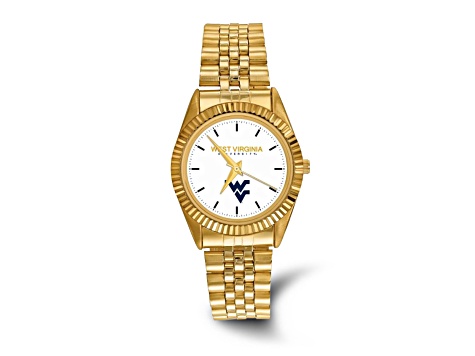 LogoArt West Virginia University Pro Gold-tone Gents Watch