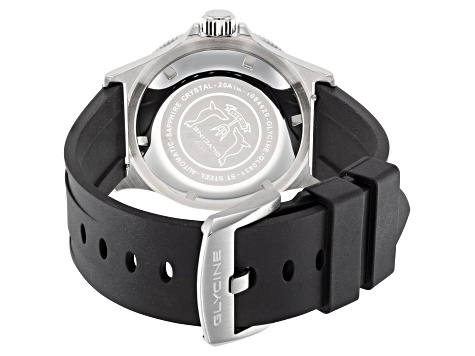 Glycine Men's Combat Sub 42mm Automatic Black Dial Black Silicone Strap Watch