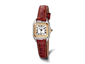Ladies Charles Hubert Leather Band White Dial Retro 24mm Watch