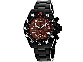 Roberto Bianci Men's Fontana Brown Dial Black Stainless Steel Watch