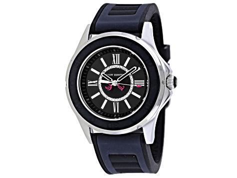 Juicy Couture Rich Girl 41mm Blue and Black Rubber Strap  display picture 1