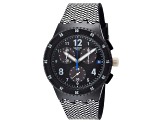 Swatch Men's Girotempo Black and White Silicone Strap Watch