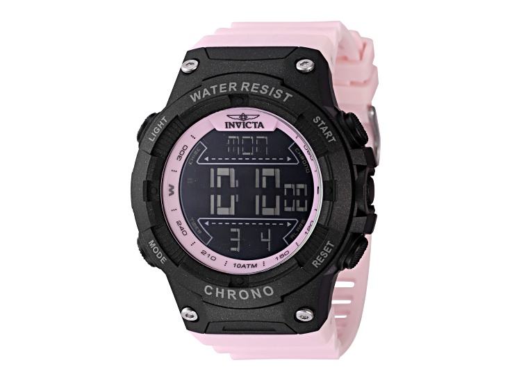 Invicta Invicta Racing 52mm Black Dial Pink Polyurethane 
