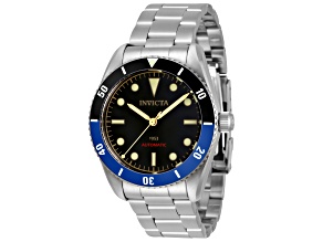 Invicta Pro Diver 40mm Black and Blue Bezel Stainless Steel Automatic Watch