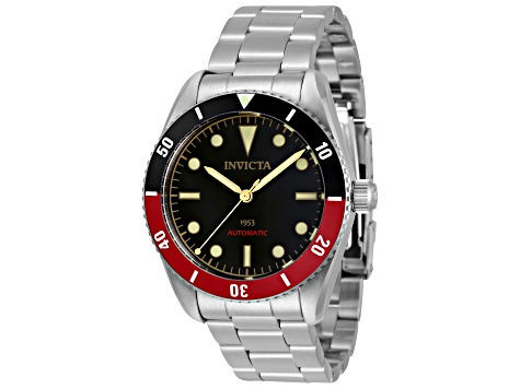 Invicta Pro Diver 40mm Black and Red Bezel Stainless Steel Automatic Watch