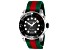 Gucci Men's Dive Black Dial, Green/Red Canvas Watch