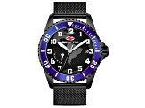 Seapro Men's Voyager Black Dial, Black Stainless Steel Mesh Watch