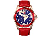 Seapro Men's Voyager Blue Dial, Red Dial, Red Leather Strap Watch
