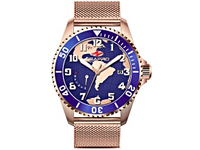 Seapro Men's Voyager Blue Dial, Rose Stainless Steel Mesh Watch