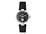 Versus Versace Sertie Womens Watch 36mm Stainless Steel Case Black Enamel Dial Leather Strap