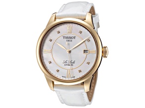 Tissot Unisex T-Classic 39.3mm White MOP Dial Leather Watch