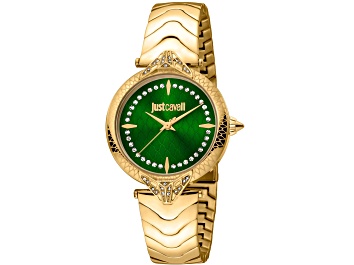 Picture of Just Cavalli Women's Animalier Green Dial, Yellow Stainless Steel Watch