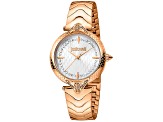Just Cavalli Women's Animalier White Dial, Rose Stainless Steel Watch