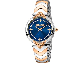 Just Cavalli Women's Animalier Blue Dial, Multicolor Stainless Steel Watch