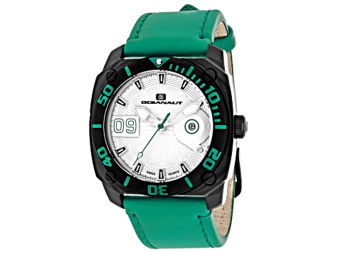 Oceanaut Men's Barletta Green Leather Strap Watch