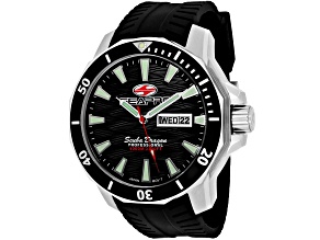 Seapro Men's Scuba Dragon Diver Limited Edition Black Dial and Bezel, Black Silicone Watch