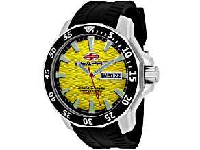 Seapro Men's Scuba Dragon Diver Limited Edition Yellow Dial, Black Bezel, Black Silicone Watch