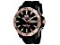Seapro Men's Scuba Dragon Diver Limited Edition Black Dial, Rose Bezel, Black Silicone Watch