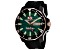 Seapro Men's Scuba Dragon Diver Limited Edition Green Dial, Rose Accent Bezel, Black Silicone Watch