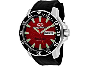 Seapro Men's Scuba Dragon Diver Limited Edition Red Dial, Black Silicone Watch