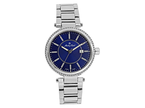 Mathey Tissot Women's Classic Blue Dial Stainless Steel Watch