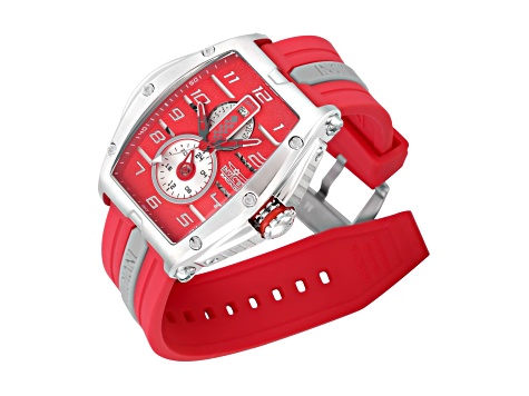 Invicta  Women’s Red Silicone Chronograph Watch Invicta Angel Silver Dial Red Silicone Ladies Watch 0701 main image 2
