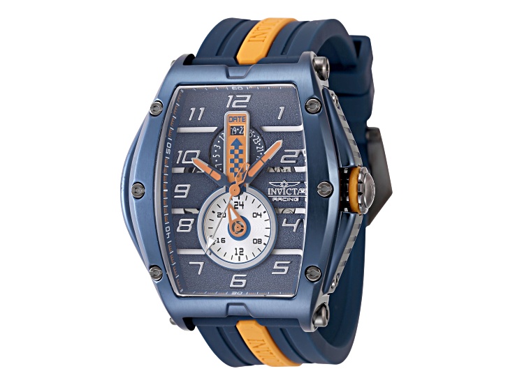 Invicta Invicta Racing 57mm Blue Dial Blue and Orange Silicone