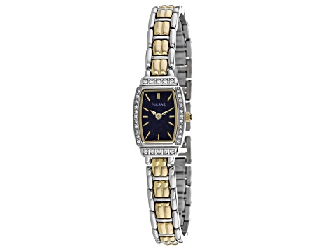 Pulsar Women's Classic Black Dial Two-tone Stainless Steel Watch
