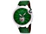 Christian Van Sant Men's Cyclone Automatic Green Dial, Green Leather Strap Watch