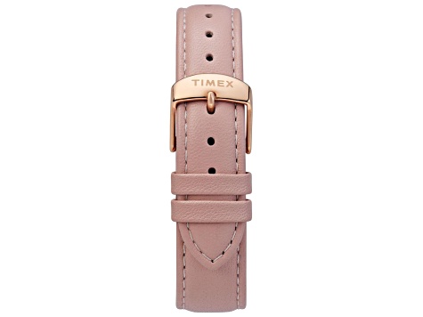 Timex Women's Fairfield 37mm Quartz Watch, Pink Leather Strap