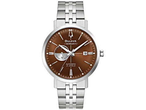Bulova Men's Aerojet Brown Dial, Stainless Steel Watch