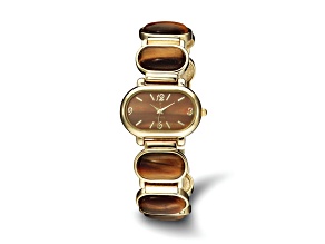Ladies Charles Hubert Gold-finish Tiger's Eye Bracelet 33x27mm Watch