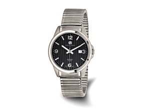 Men's Charles Hubert Titanium Black Dial Expansion Band Watch