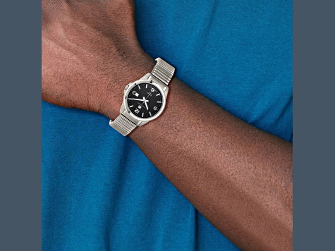 Men's Charles Hubert Titanium Black Dial Expansion Band Watch