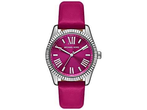 Michael Kors Women's Lexington Pink Dial, Pink Leather Strap Watch