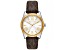 Michael Kors Women's Lexington White Dial, Brown Leather Strap Watch