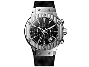 Christian Van Sant Monarchy 46mm Black Rubber Strap Black Dial Chronograph Quartz Watch