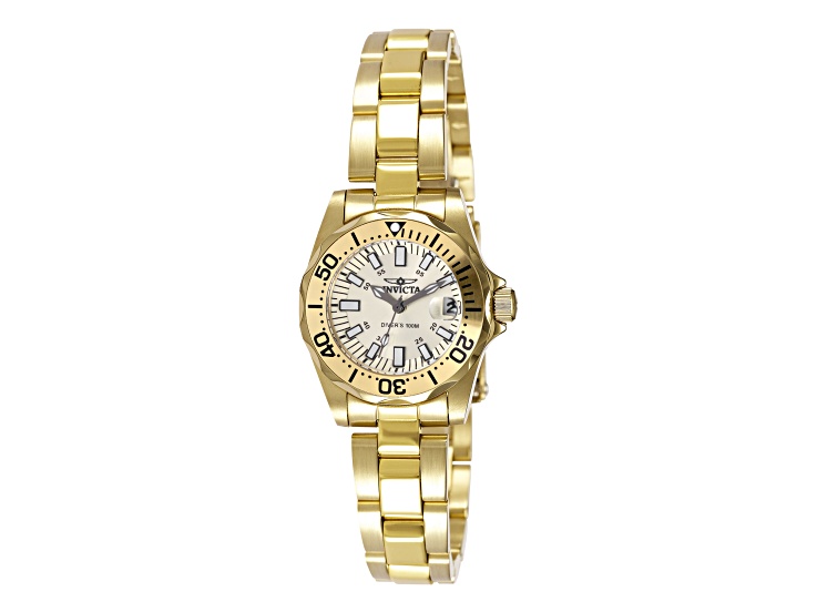 Invicta Women's Signature 27mm Champagne Dial Stainless Steel Bracelet Quartz Watch