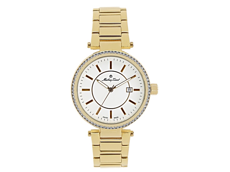 Mathey Tissot Women s Classic White Dial Yellow Stainless Steel