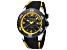 Head Men's Vancouver 2 46mm Quartz Black Dial Yellow Accents Black Silicone Strap Watch