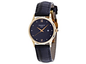 Tissot T-Gold 30mm Blue Leather Strap Blue Dial Quartz Watch