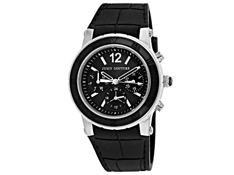Juicy Couture HRH 37mm Black Rubber Strap Black Dial  display picture 3