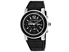 Juicy Couture HRH 37mm Black Rubber Strap Black Dial Chronograph Quartz Watch