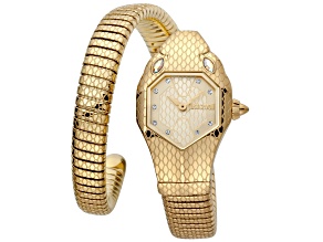 Just Cavalli Women's Snake Yellow Dial, Yellow Stainless Steel Watch
