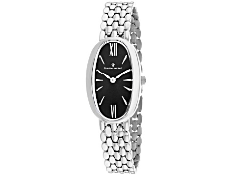 Christian Van Sant Women's Lucia Black Dial Stainless Steel Bracelet Watch