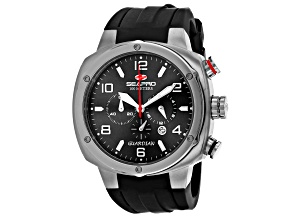 Seapro Men's Guardian Black Dial, Black Silicone Watch