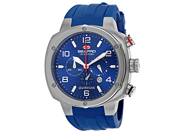 Seapro Men's Guardian Blue Dial, Blue Silicone Watch